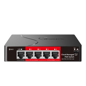 Switch PoE 4-Port 2x100Mbps 2x1000Mbps Port PoE 1x1000Mbps Uplink Casing Plastik Switch PoE Terkelola Cloud - Product Image 1