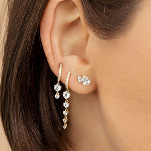 Pendientes <span class=keywords><strong>de</strong></span> latón con borlas, estilo europeo-americano, geométricos, distintivos, largos, casuales/deportivos, para mujer, sencillos, color blanco. - Product Image 3