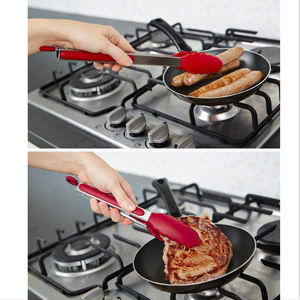 Set di 3 Pinze da Cucina in Silicone <span class=keywords><strong>e</strong></span> Acciaio Inox Resistenti al Calore con Impugnatura Antiscivolo 7/9/12 Pollici per BBQ <span class=keywords><strong>e</strong></span> Grigliate - Product Image 6
