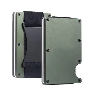 Porte-cartes en aluminium bloquant Rfid/portefeuilles Slim en métal intelligent pour hommes/portefeuille en aluminium minimaliste