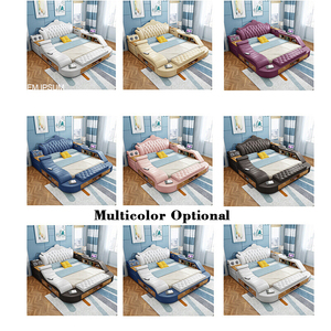 Muebles de solución de fábrica, cama de masaje de cuero, marco de madera, cama <span class=keywords><strong>king</strong></span> - Product Image 4