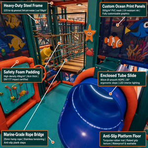 Individuelles Branding Ozean-Thema Indoor-Spielplatz Digitale Ozean-Projektion + Spiralrutsche + Schlüsselfertige Lösung - Product Image 4