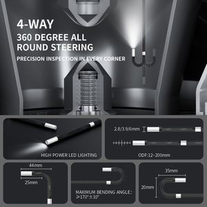 5 इंच आईपीएस स्क्रीन 6 मिमी डुअल लेंस आईपी 67 वाटरप्रूफ वीडियो एंडोस्कोप, ई सर्ट. हैंडहेल्ड औद्योगिक बोरस्कोप निरीक्षण कैमरा - Product Image 3