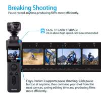NUOVO Kit Feiyu Pocket 3, Videocamera d'Azione 4K con Stabilizzazione d'Immagine a 3 Assi, 4K60fps, 1080P 120fps, con Microfono, Indossabile
