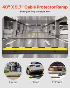 2-Kanal 11000 lbs pro Achse Belastbarkeit Bewegliche Thermoplastische Gummi-Bremsschwelle 10-15 mph Belastung 30mm Höhe 14 Zoll Breite Kabel - Product Image 2