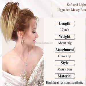 Nouveau Style <span class=keywords><strong>Long</strong></span> <span class=keywords><strong>Cheveux</strong></span> Synthétiques Griffe Queues De Cheval Messy Lazy Fluffy Perruque avec <span class=keywords><strong>Chignon</strong></span> et Barbe Messy pour Wigging - Product Image 4