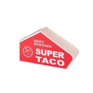 Eco Friendly Packaging Food to Go Box Restaurant Cafe Fast Food Takeaway Box for Taco Snack Box Disposable Paperboard Folders