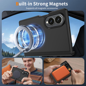 Étui pour Samsung Z Fold 8, étui de téléphone <span class=keywords><strong>portable</strong></span> pliable magnétique avec protection de la charnière, toucher doux et soyeux, coque de téléphone antichoc - Product Image 3