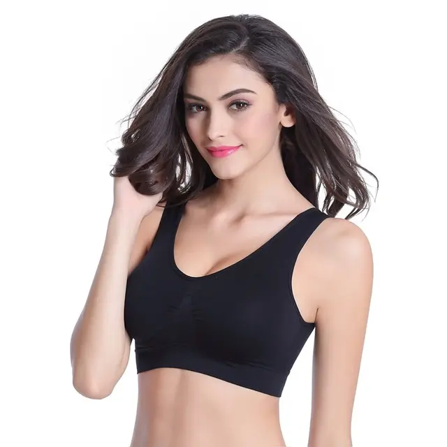 Women's seamless Solid color sleep bra detachable padded yoga gym activities Spandex large size Sports Bra women seamless bra