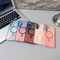 Étui magnétique translucide à dégradé de couleurs pour Samsung Galaxy A05S A15 A25 A35 A55 A14 A24 A34 A54 A13 A53, compatible avec la charge sans fil