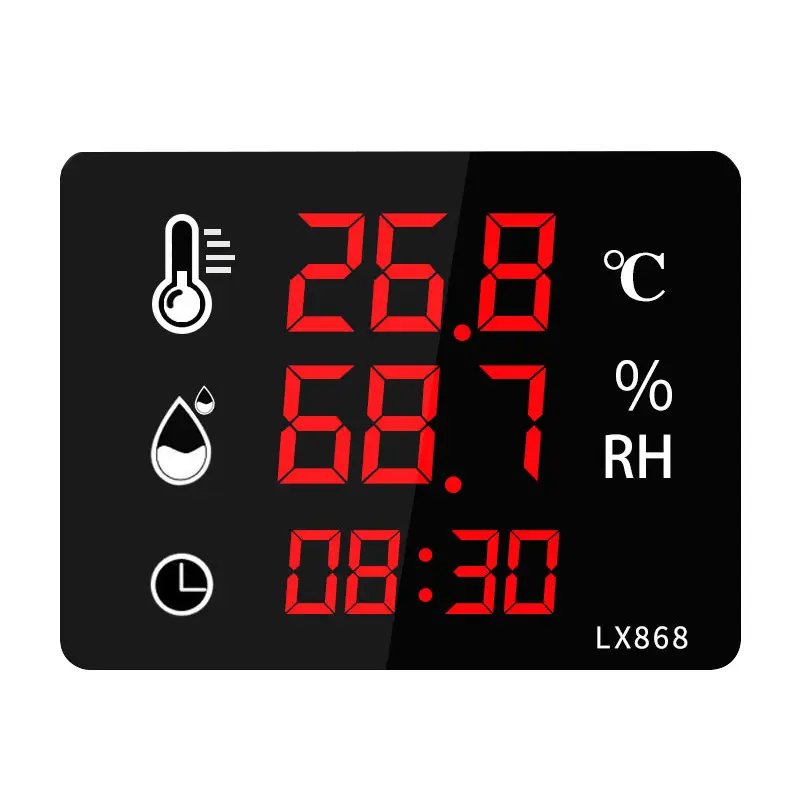 Led Thermometer En Hygrometer Muur Gemonteerde Grote Display Thermometer Digitale Indoor Outdoor Thermometer En Hygrometer