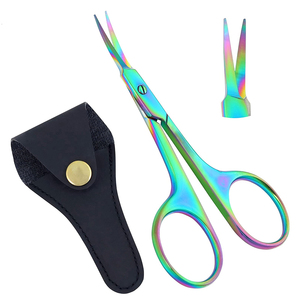 ชุดกรรไกรตัดเล็บ 2 ชิ้นสแตนเลสสตีลโค้งกรรไกรตัดเล็บคิ้วจมูกขนตากรรไกรตัดหนังกำพร้าเครื่องมือแต่งหน้ามืออาชีพ - Product Image 1
