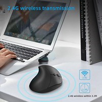 Mouse Nirkabel Ergonomis Vertikal 2.4GHz BT USB OEM Personal Mold, Dapat Diisi Ulang, 3-level DPI, Gaming, LED Backlit untuk Laptop dan Desktop