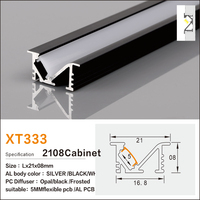 Profilés en aluminium pour éclairage de meuble, canal LED sous-meuble avec diffuseur, profil en aluminium connectable pour bande lumineuse de cuisine