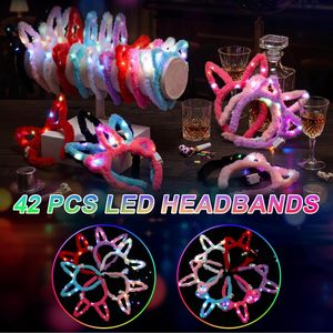 Serre-tête lumineux LED en peluche avec oreilles de lapin, clignotant, pour concert, jouet, accessoire de fête, vente en gros - Product Image 5
