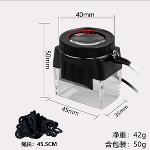 10x lente d'ingrandimento acrilica cilindrica ad alta definizione, lente d'ingrandimento cilindrica in plastica con corda sospesa - Product Image 3