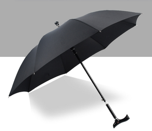 Béquille canne bâton de marche vieil <span class=keywords><strong>homme</strong></span> couleur unie cadre en fibre de verre réglable <span class=keywords><strong>parapluie</strong></span> droit - Product Image 4