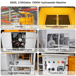 8000L 2100 galones 100kw Cummins motor diesel máquina plantadora de césped máquina hidrosembradora en proyecto de paisaje - Product Image 4