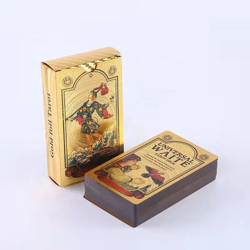 Cheap Custom Printing 78 cards Witch Angel Gold Black And Rigid Box Set With Wholesale Tarot Deck Card