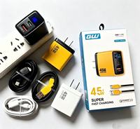 Chargeur rapide pour téléphone portable 45W avec affichage numérique, chargeur USB Type C PD avec câble USB C, adaptateur secteur USB-C à charge rapide 45W