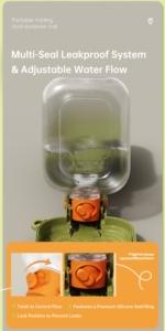 Bouteille d'eau et récipient pour nourriture pour chien 2 en 1, grande capacité, écologique, distributeur de nourriture portable pour animaux de compagnie pour les voyages en plein air - Product Image 6