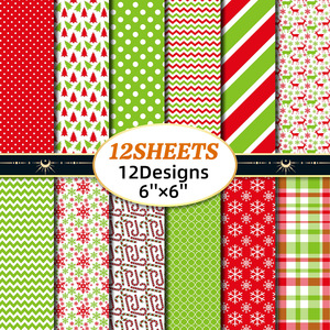 Lot de 12 feuilles de <span class=keywords><strong>papier</strong></span> de fond coloré pour carterie, matériel de scrapbooking et de création de cartes, thème Noël, très demandé - Product Image 1