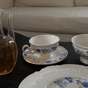 French vintage lace floral relief ceramic <b>plate</b>, antique afternoon tea dessert <b>plate</b>, Western household <b>plate</b> - Product Image 6