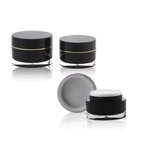 Emballage cosmétique vide à double paroi pots de crème vert 30g 50g pot de crème de soin de la peau en acrylique