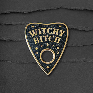 Épinglette artistique scintillante Witchy Bitch avec motif étoile céleste, badge en émail dur style gothique Witchcore - Product Image 5