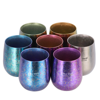 Tasse de camp titane Double paroi 255ml isolée pour la maison Camping en plein air tasse à thé tasse à café tasse à bière en métal accessoires de Camping