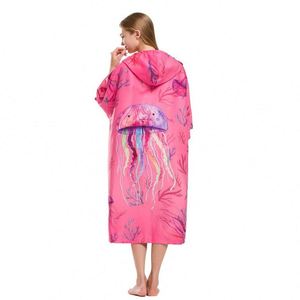 Wholesale Hooded <b>Poncho</b> Towel Recycled Surf Custom Hoodie Quick Dry Microfiber <b>Ponchos</b> With Pocket for Adults - Product Image 2