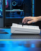 Teclado Mecánico para Juegos A61K con Retroiluminación LED, 61 Teclas, Mini, Cableado, Tipo-C, para Oficina, con Interruptor Azul, para Laptop y PC