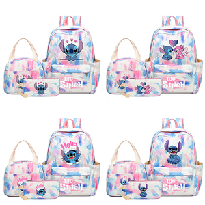 Tuta in tre pezzi grazioso con cuciture a cartoni animati zaini impermeabili borsa da pranzo <span class=keywords><strong>astuccio</strong></span> ad alta capacità per scolari per bambini - Product Image 1
