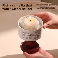 Aromatherapie-Gelee-Kerzen-Geschenkbox: Hochwertige Sojawachs-Kerze mit langanhaltendem Duft, Blumenform, Keramikgefäß, 20-40 Stunden Brenndauer
