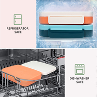 Boîte à lunch sans BPA Contenants en plastique pour bento pour enfants Boîte à lunch pour tout-petits 5 compartiments Boîte à lunch adaptée au micro-ondes