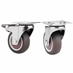 Ruedas giratorias decorativas modernas de goma de 1.5 pulgadas con freno de acero para silla, hospital, baño y sala de estar - Product Image 2