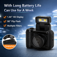 Mini caméra numérique en forme de bouton avec étui de charge MicroSD, caméra de poche pour étudiants, flash intégré, enregistrement 1080P, vente en gros