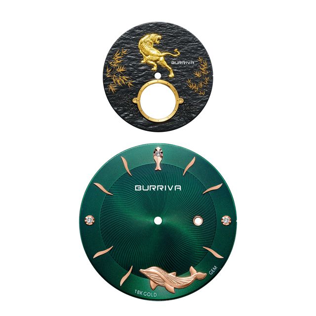 BURRIVA OEM ODM High Quality 20-Year Watch Parts Manufacturer 18K 24K Gold Logo Watch Dial Watch Accessories Factory