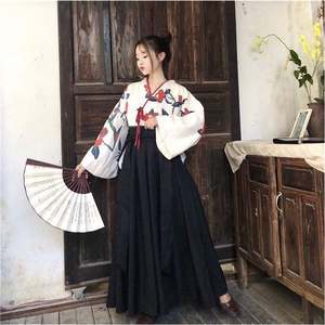 Kimono Estilo Japonés para Mujer con Estampado Floral de Sakura y Camelia, Vestido <span class=keywords><strong>Vintage</strong></span> Oriental, Traje de Amor, <span class=keywords><strong>Haori</strong></span> Yukata, Ropa Asiática - Product Image 4