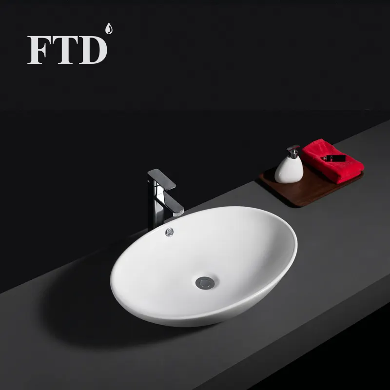 Matte White Art Ceramics Thin Hotel Washbasin White Glazed Porcelain Washbasin