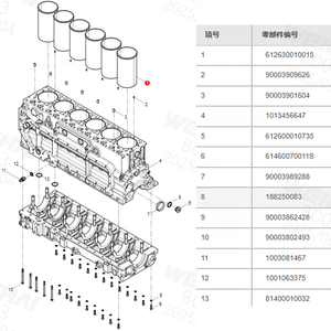 Cho weichai wp10.380e22 động cơ sinotruk HOWO xe tải phụ tùng wp10 động cơ xi lanh tay áo xi lanh lót 612630010015 - Product Image 6