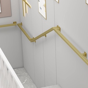 Barandilla de Seguridad Metálica Antideslizante para Escaleras, Montada en la Pared, Cuadrada, Dorada, de Hierro Galvanizado, Capacidad de Carga 200 kg - Product Image 5