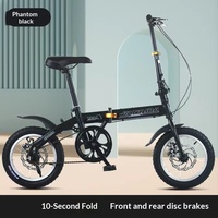Sepeda Lipat Mini Baru 12 Inci 14 Inci Rem Cakram Pria Wanita Pelajar Portabel Ultra Ringan Kecepatan Variabel Pedal Biasa