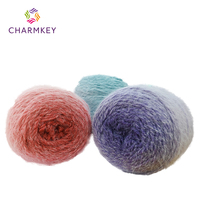 Soft Long Plush Rainbow Ball Yarn Acrylic Nylon Blended Fuzzy Hand Knitting Crochet Yarn for Scarf Hat Sweater DIY
