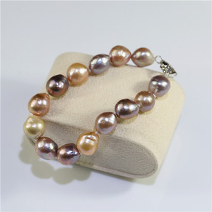 11-12mm barocco colore misto fascia all'ingrosso vera perla gioielli braccialetto di perle d'acqua dolce donna - Product Image 2