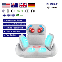 Coussin de massage chauffant portable Emoka Shiatsu pour la relaxation corporelle avec pétrissage pour le dos, la taille, la colonne vertébrale, les fesses, utilisation sur chaise