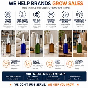 Venta al por mayor de botellas de vidrio vacías recargables con logotipo personalizado, en colores ámbar, azul y verde, para pulverización fina, bajo MOQ, fabricante - Product Image 5