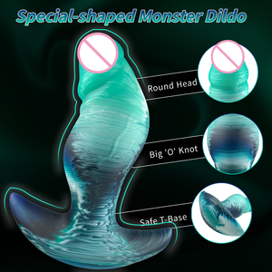 Dildo de Silicone para Uso, Plug Anal Grande com Massageador Prostático Curvo, Dilatador, Contas Anais, Brinquedos Sexuais para Adultos para Mulheres e Homens - Product Image 2