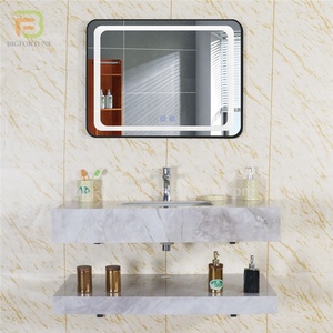 Mueble de Baño con Lavabo de Mármol Estilo Nórdico, Moderno, Económico, de Pared, con Lavabo de Pizarra y <span class=keywords><strong>Espejo</strong></span> LED - Product Image 2