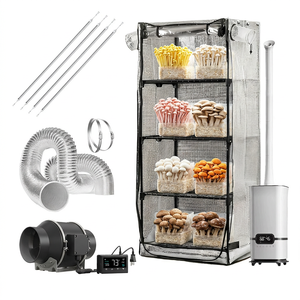 <span class=keywords><strong>Mini</strong></span>-<span class=keywords><strong>serre</strong></span> portable en métal pour culture de champignons en intérieur, facilement assemblable, pour le contrôle de l'humidité et la ventilation - Product Image 1